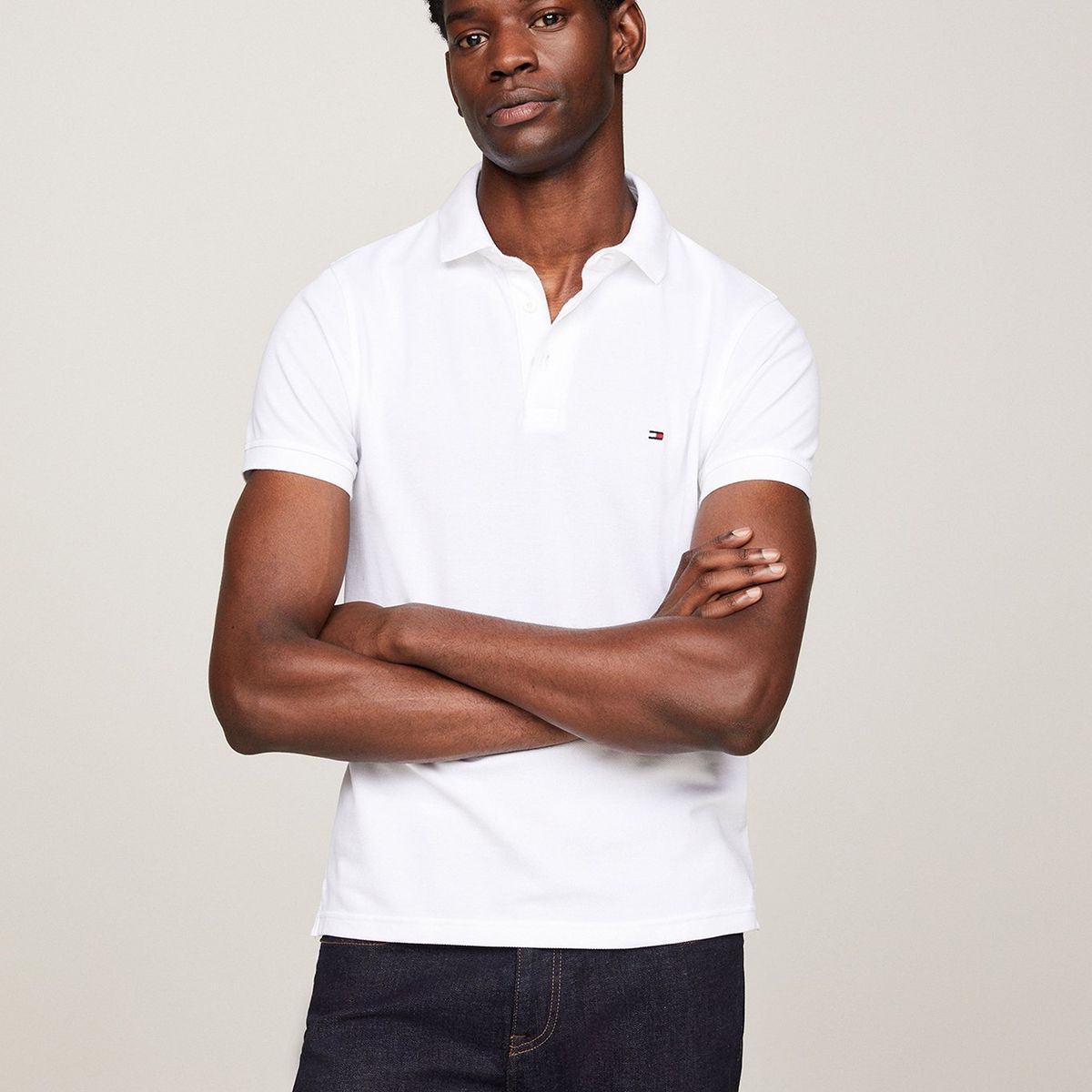 TOMMY HILFIGER - Polo Slim Fit Logo 1985 Blanco Tommy Hilfiger