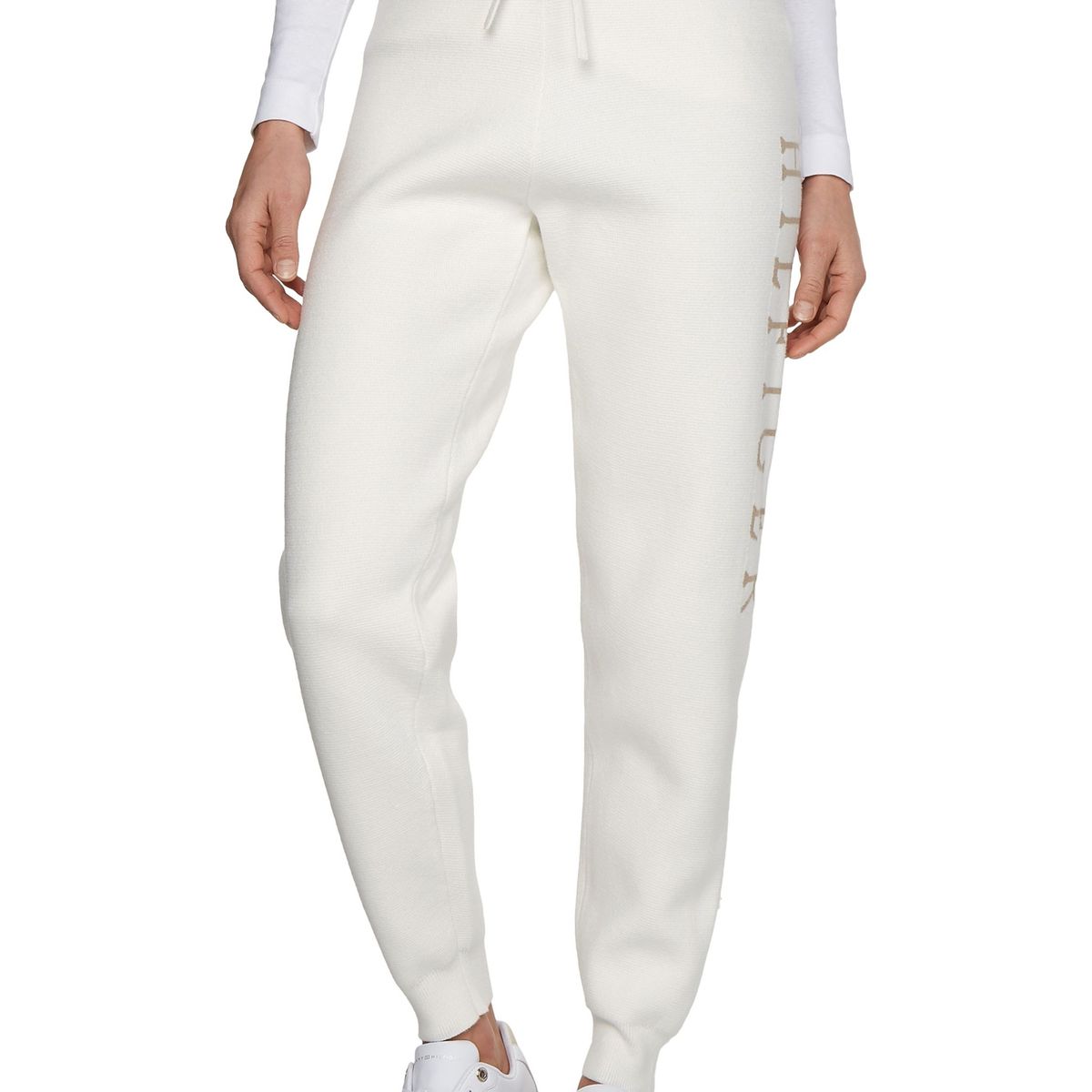 TOMMY HILFIGER - Jogger Cotton Graphic Logo Blanco Tommy Hilfiger
