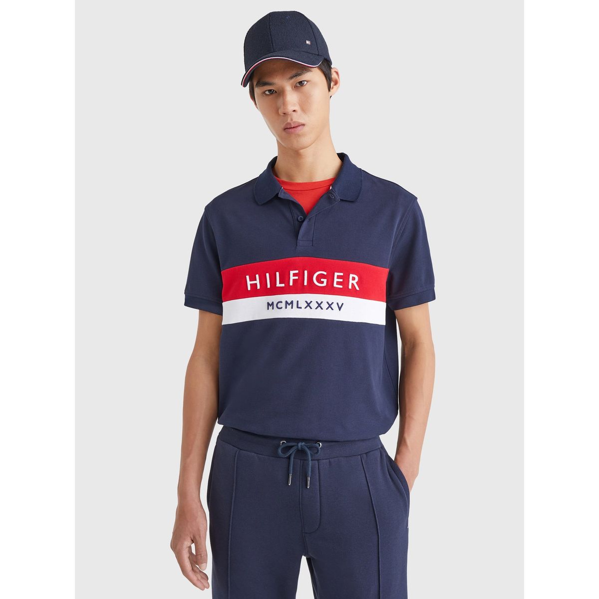 TOMMY HILFIGER - Polo Chest Logo Regular Fit Azul Tommy Hilfiger