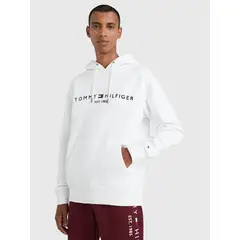 TOMMY HILFIGER - Polerón Hoodie Essential Logo Blanco