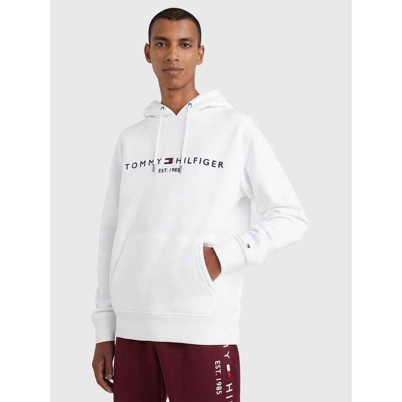 TOMMY HILFIGER - Polerón Hoodie Essential Logo Blanco Tommy Hilfiger