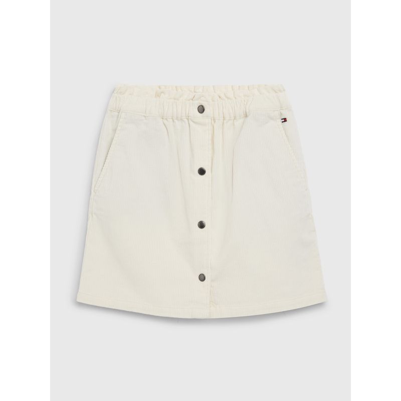 TOMMY HILFIGER - Falda De Corduroy Con Bolsillos Blanco Tommy Hilfiger