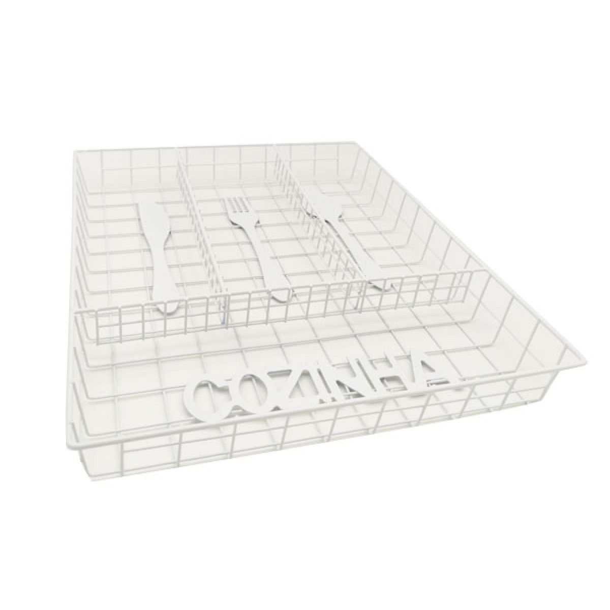 GENERICO - Organizador para cubiertos 32x26cm blanco Bighouse Mimbral