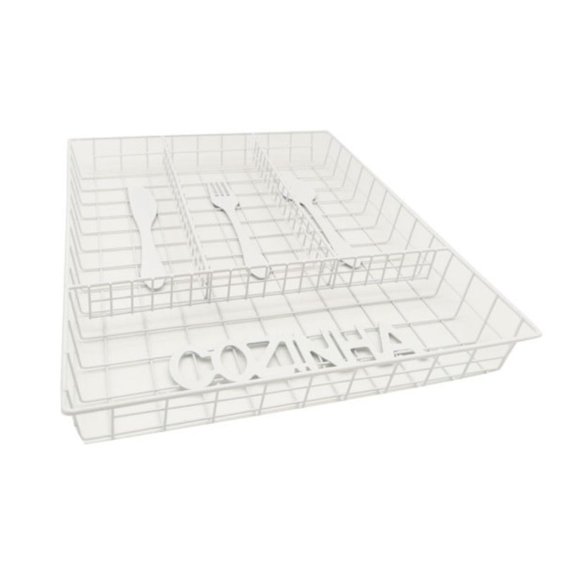 GENERICO - Organizador para cubiertos 32x26cm blanco Bighouse Mimbral