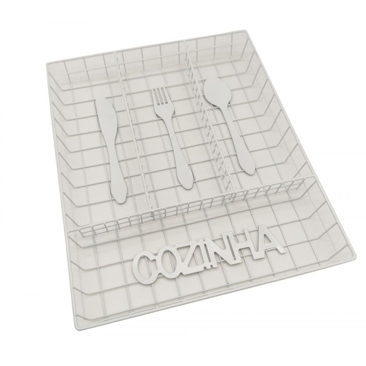 GENERICO - Organizador para cubiertos 32x26cm blanco Bighouse Mimbral