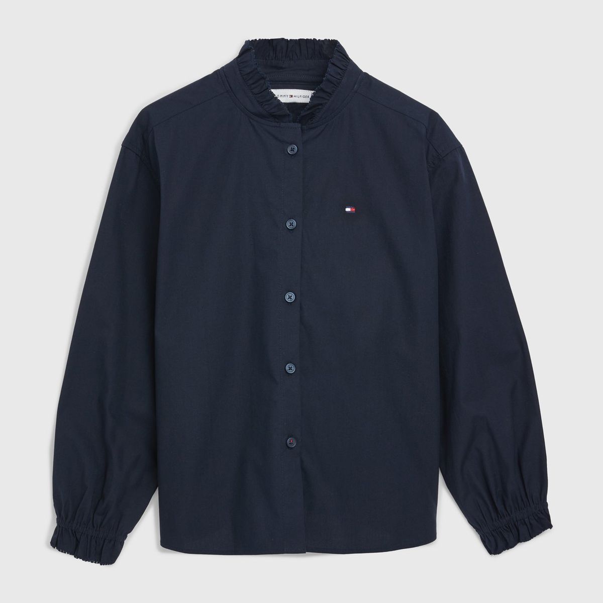 TOMMY HILFIGER - Camisa Essential Con Vuelos Azul Tommy Hilfiger