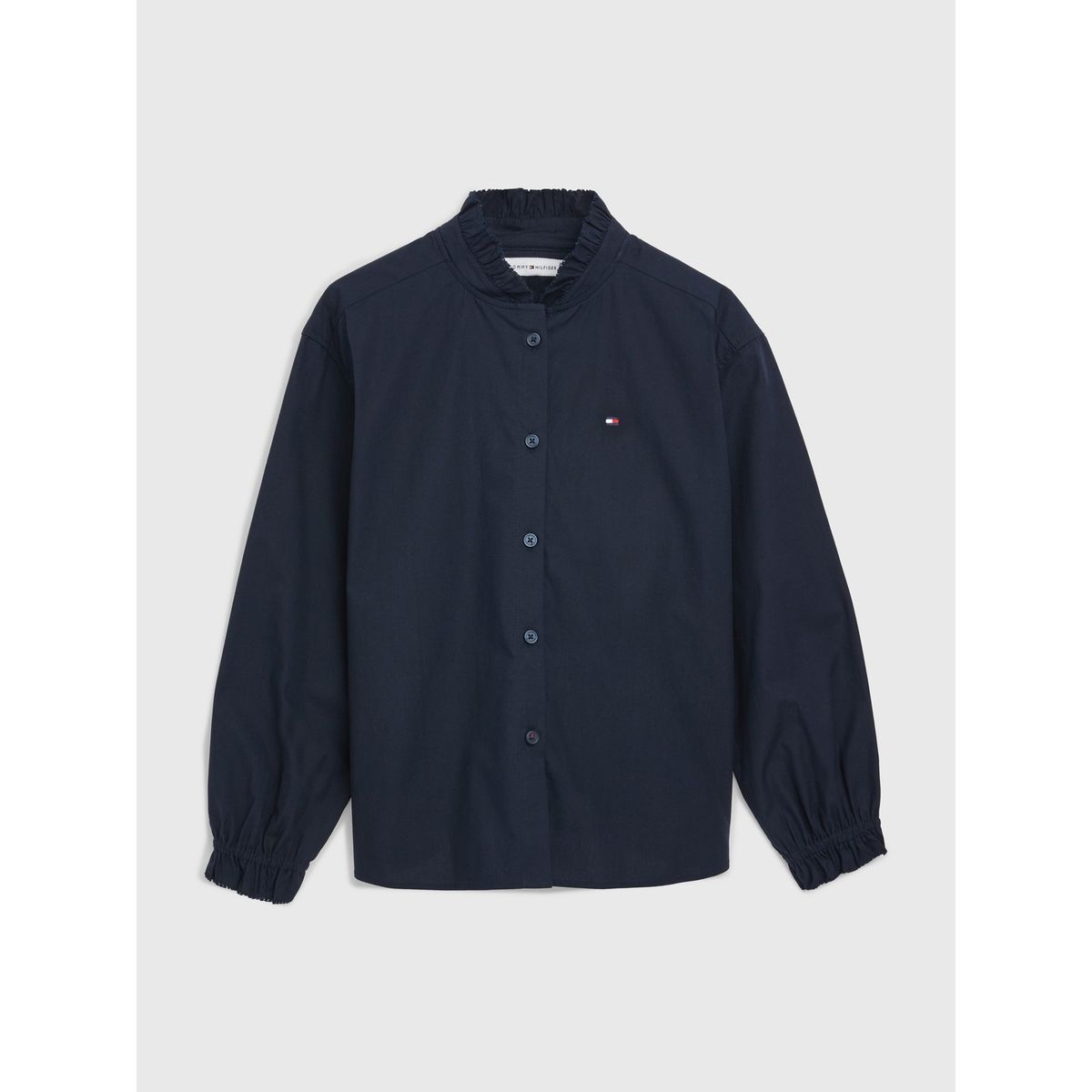 TOMMY HILFIGER - Camisa Essential Con Vuelos Azul Tommy Hilfiger