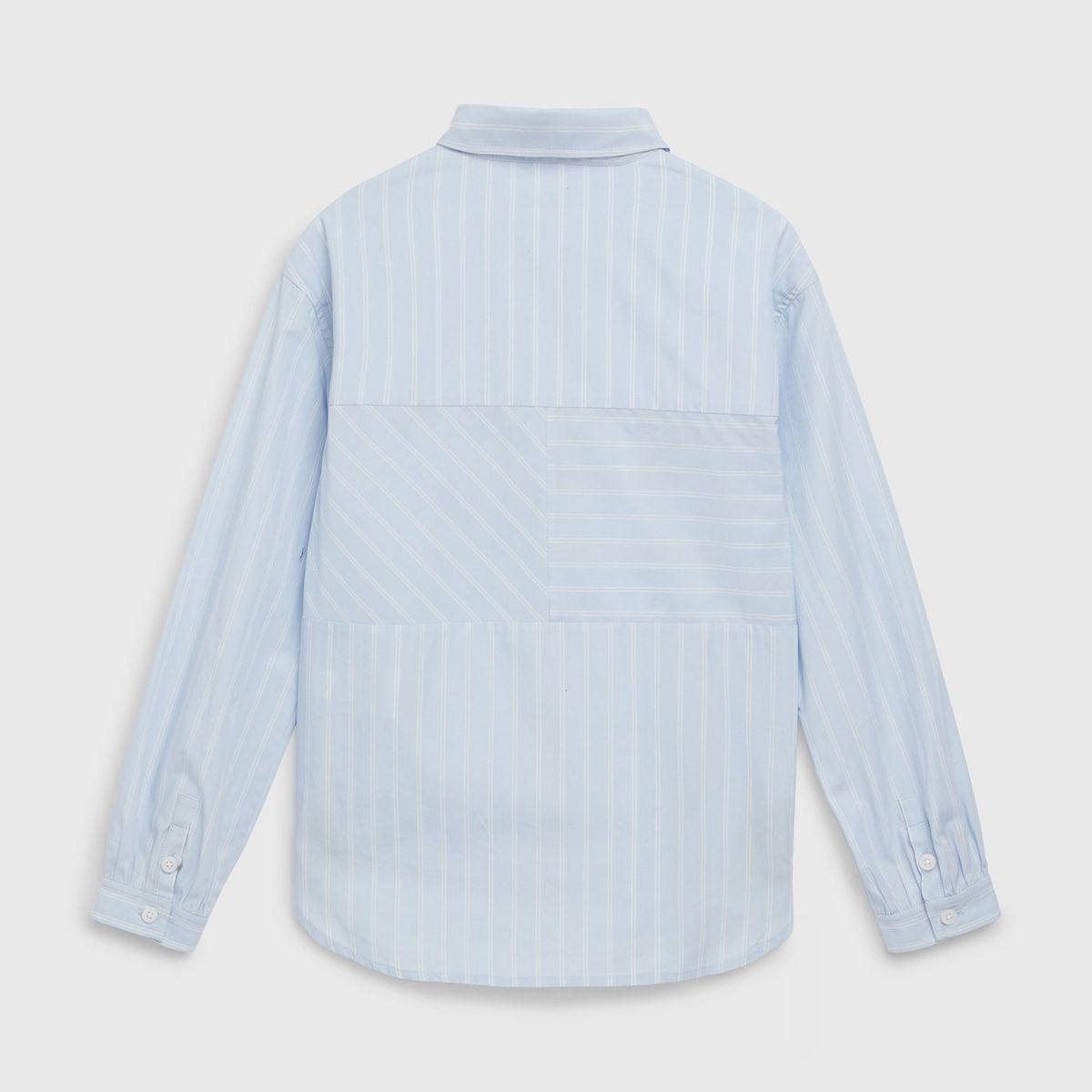 TOMMY HILFIGER - Camisa De Rayas Con Logo Celeste Tommy Hilfiger