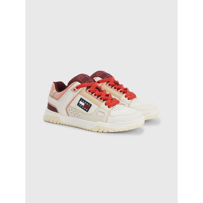 TOMMY HILFIGER - Zapatillas Estilo Skater Con Logo Beige Tommy Hilfiger