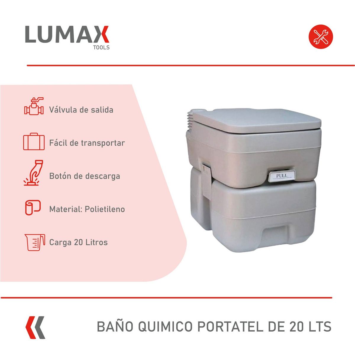 LUMAX - Baño Quimico Portatil Ideal Camping 20 L