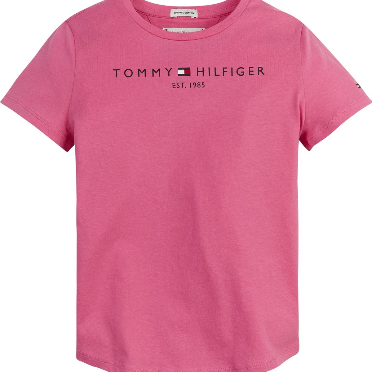TOMMY HILFIGER - Polera Essential Organic Cotton Rosado Tommy Hilfiger