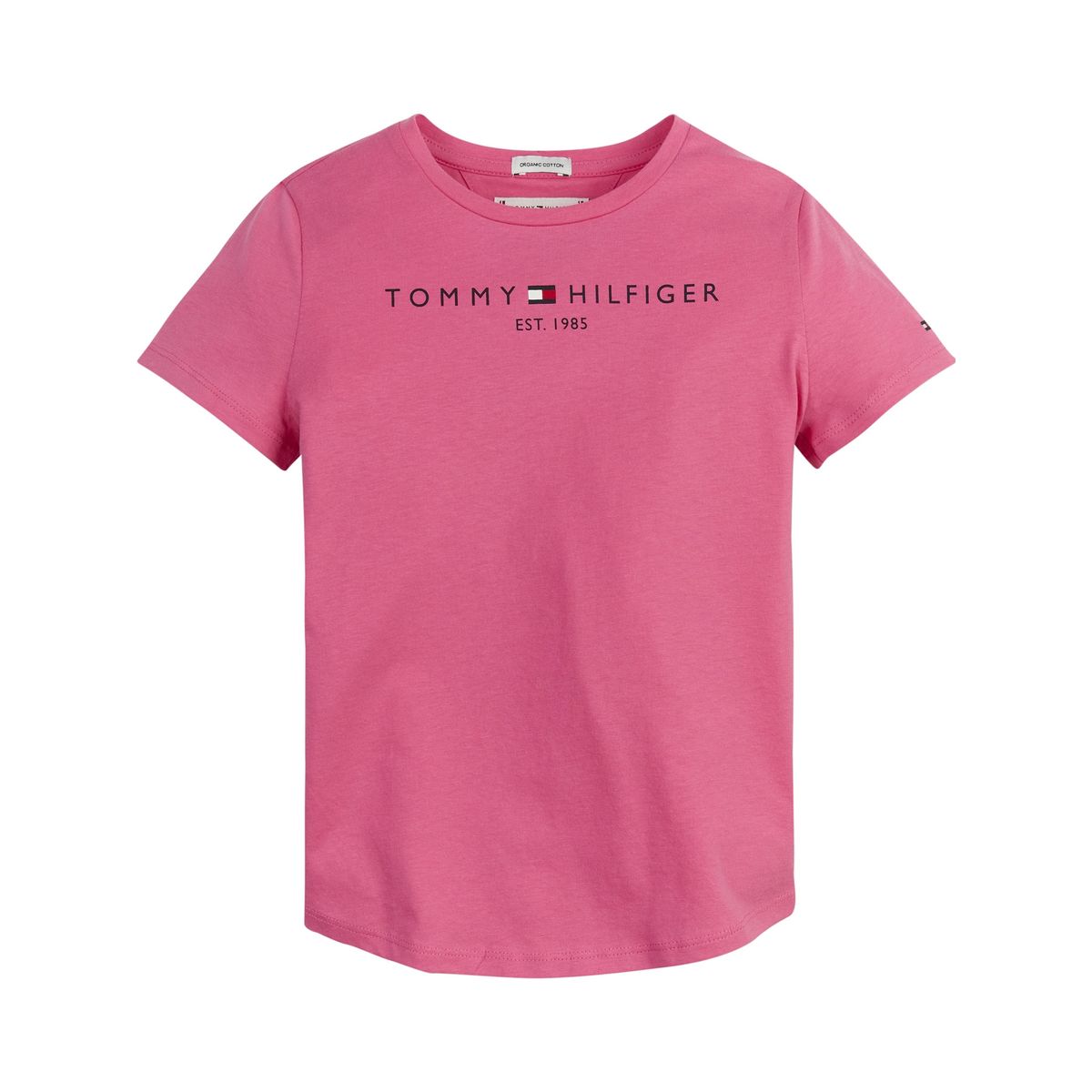 TOMMY HILFIGER - Polera Essential Organic Cotton Rosado Tommy Hilfiger