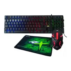 REPTILEX - Kit Gamer 3 en 1 Teclado Mouse y Pad Mouse Led