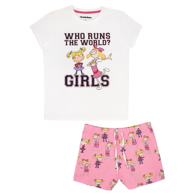 NICKELODEON - Pijama Mujer NICK 90 Rosado