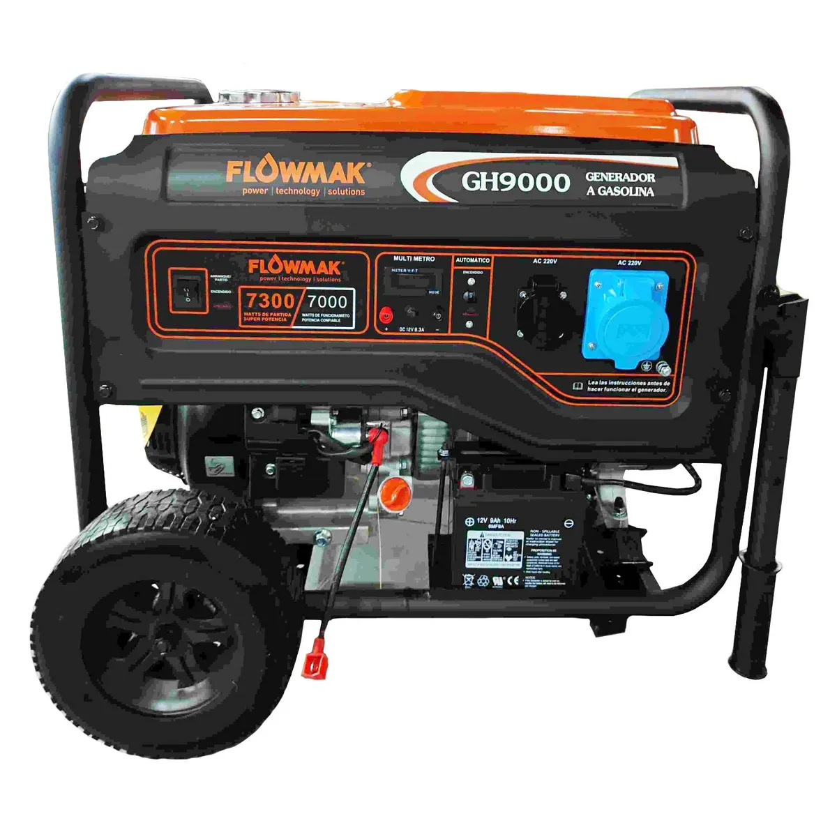 FLOWMAK - Generador Eléctrico A Gasolina 7500w (7,5kw)  Gh9000e 220v