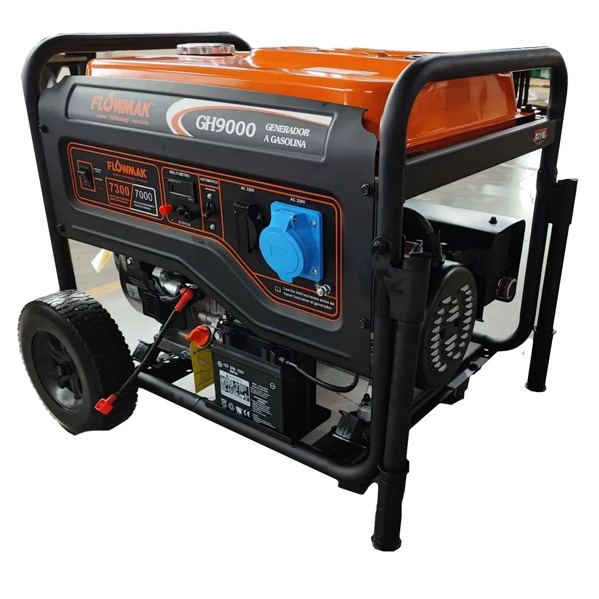 FLOWMAK - Generador Eléctrico A Gasolina 7500w (7,5kw)  Gh9000e 220v