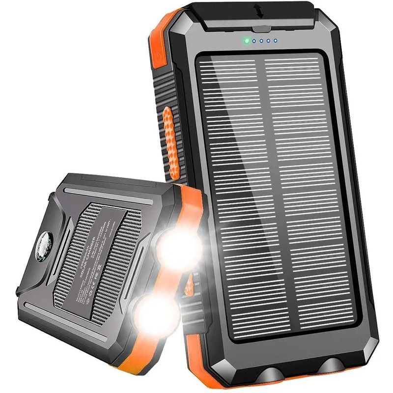 GENERICO - Cargador Solar Portátil 20000mAh Linterna a Prueba de Agua y polvo