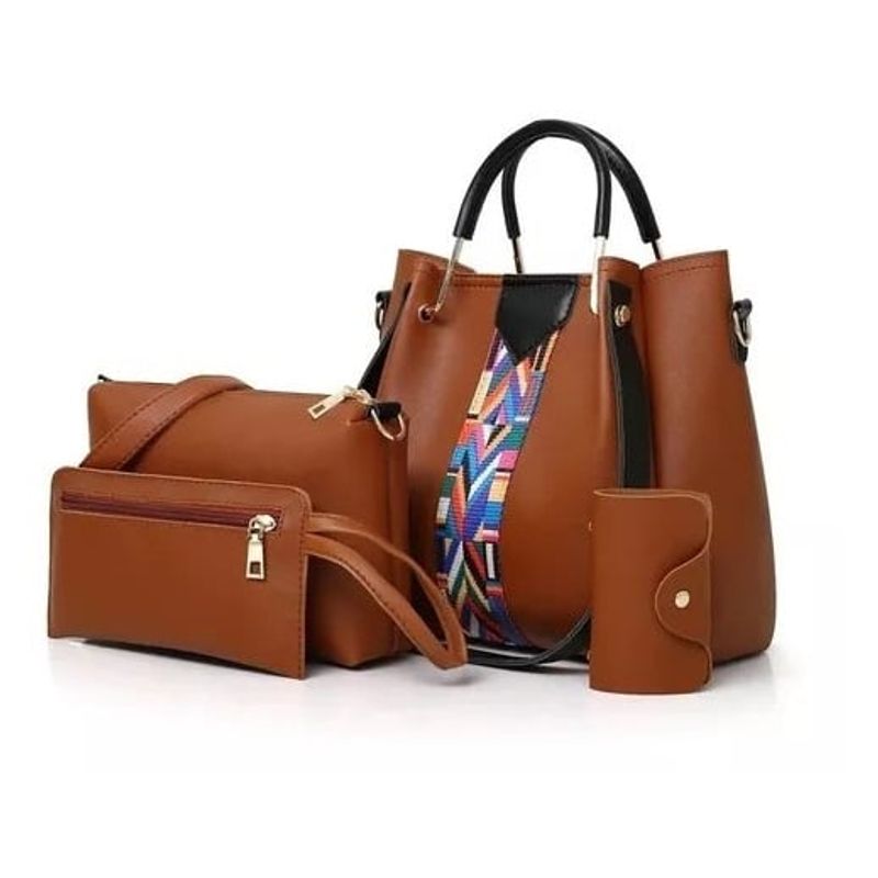 GENERICO - Set 4 unds Cartera 35*13cm, Mini cartera 23*15cm... de cuero sintetico