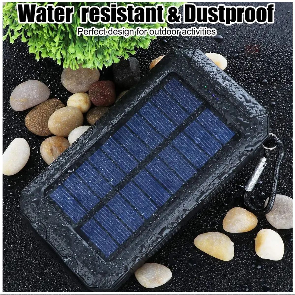 GENERICO - Cargador Solar Portátil 20000mAh Linterna a Prueba de Agua y polvo