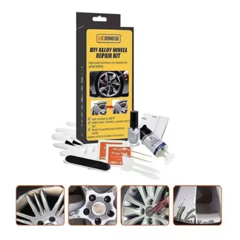 GENERICO - Kit Repara Llanta Aleación De Auto Vehiculo Plateado 215122