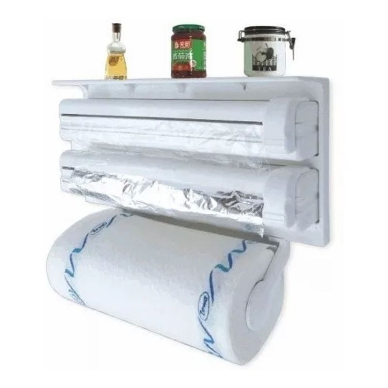 GENERICO - Portarrollo Dispensador Toalla Nova Triple Cocina Alusa Film.