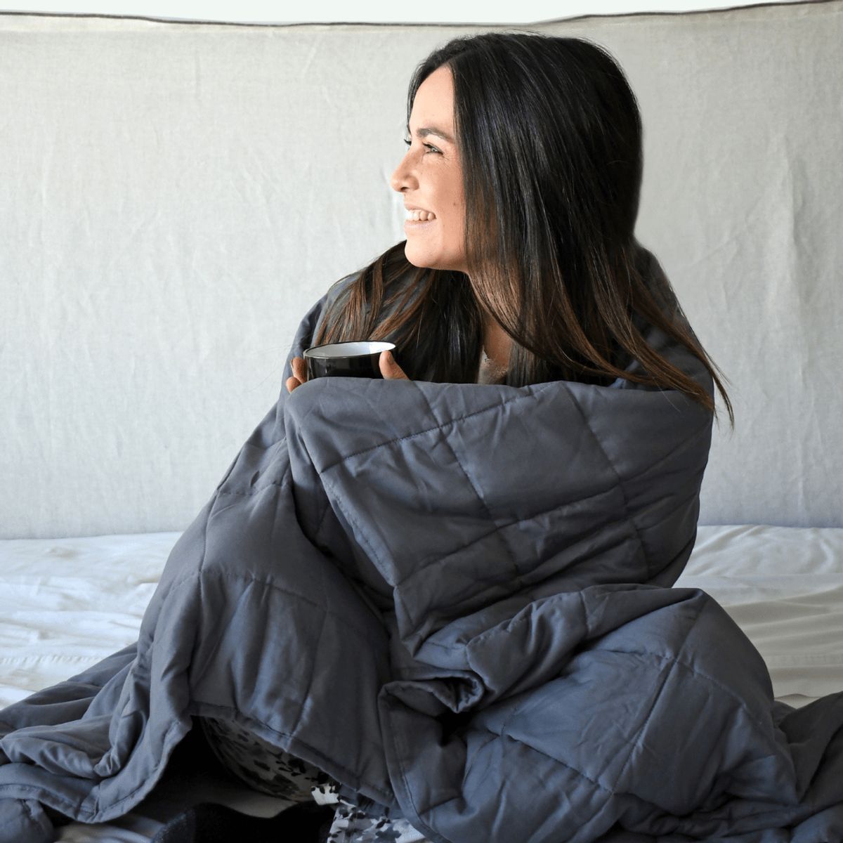 DREAMY - Manta Pesada Algodón Queen 8kg Gris