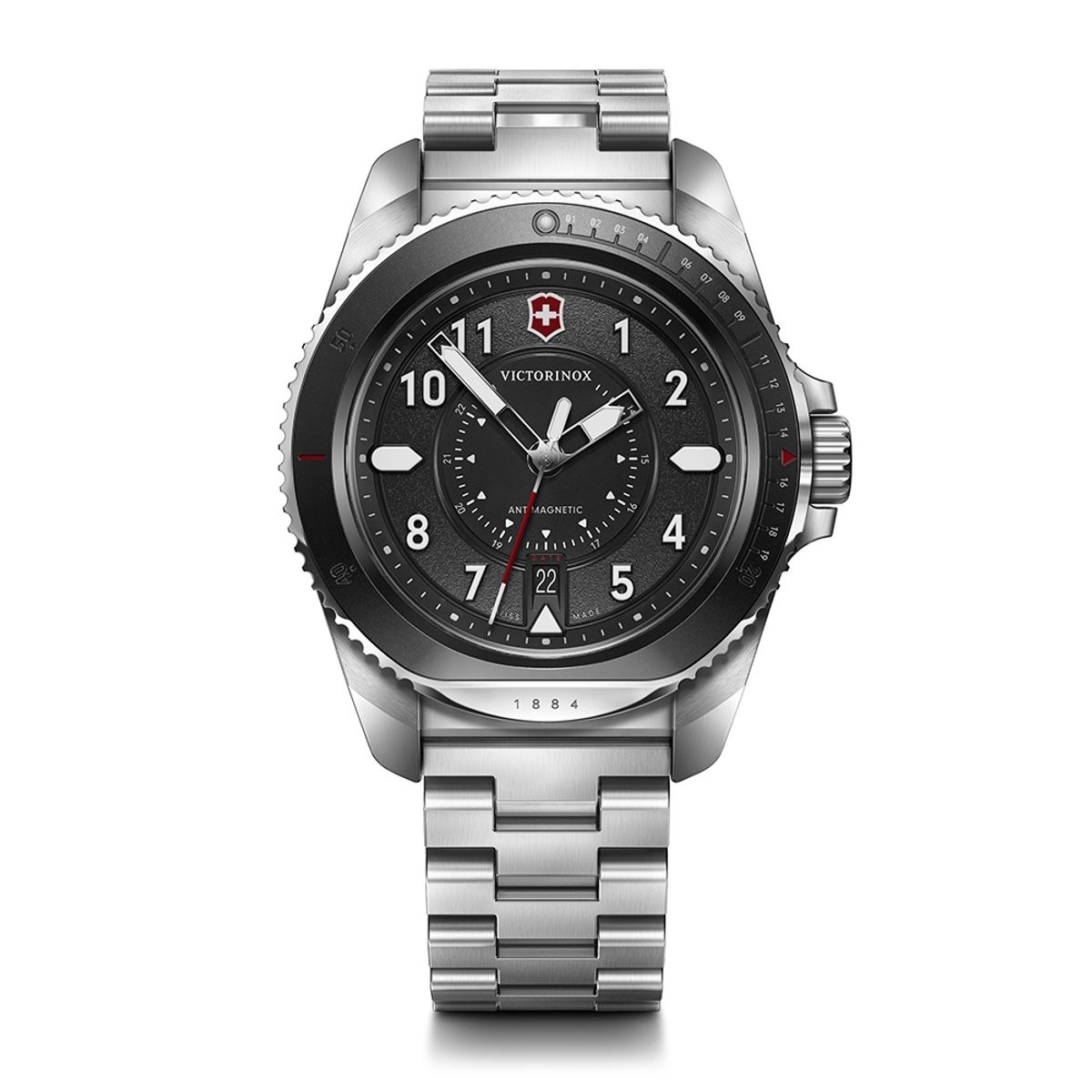 VICTORINOX - Reloj Journey 1884 dial negro correa acero inox Victorinox