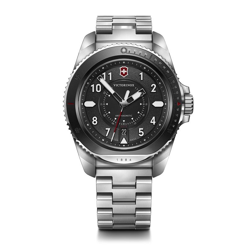 VICTORINOX - Reloj Journey 1884 dial negro correa acero inox Victorinox