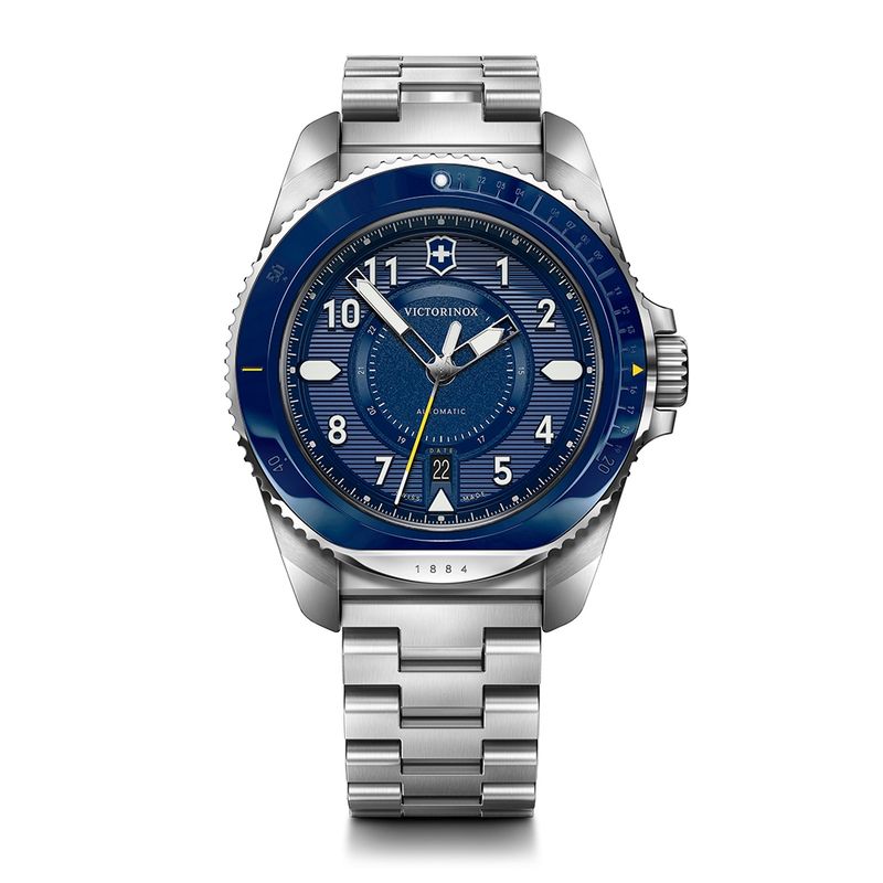 VICTORINOX - Reloj Journey 1884 Automático dial azul correa acero inox Victorinox