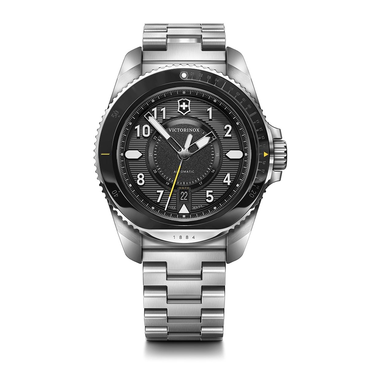 VICTORINOX - Reloj Journey 1884 Automático dial negro correa acero inox Victorinox