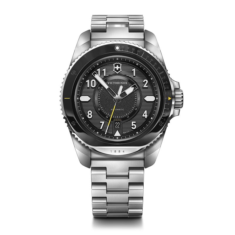 VICTORINOX - Reloj Journey 1884 Automático dial negro correa acero inox Victorinox
