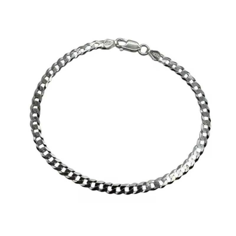 GENERICO - Pulsera Hombre Grumet Delgada Plata Italiana 925 - 4 mm