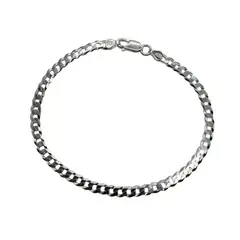 GENERICO - Pulsera Hombre Grumet Delgada Plata Italiana 925 - 4 mm