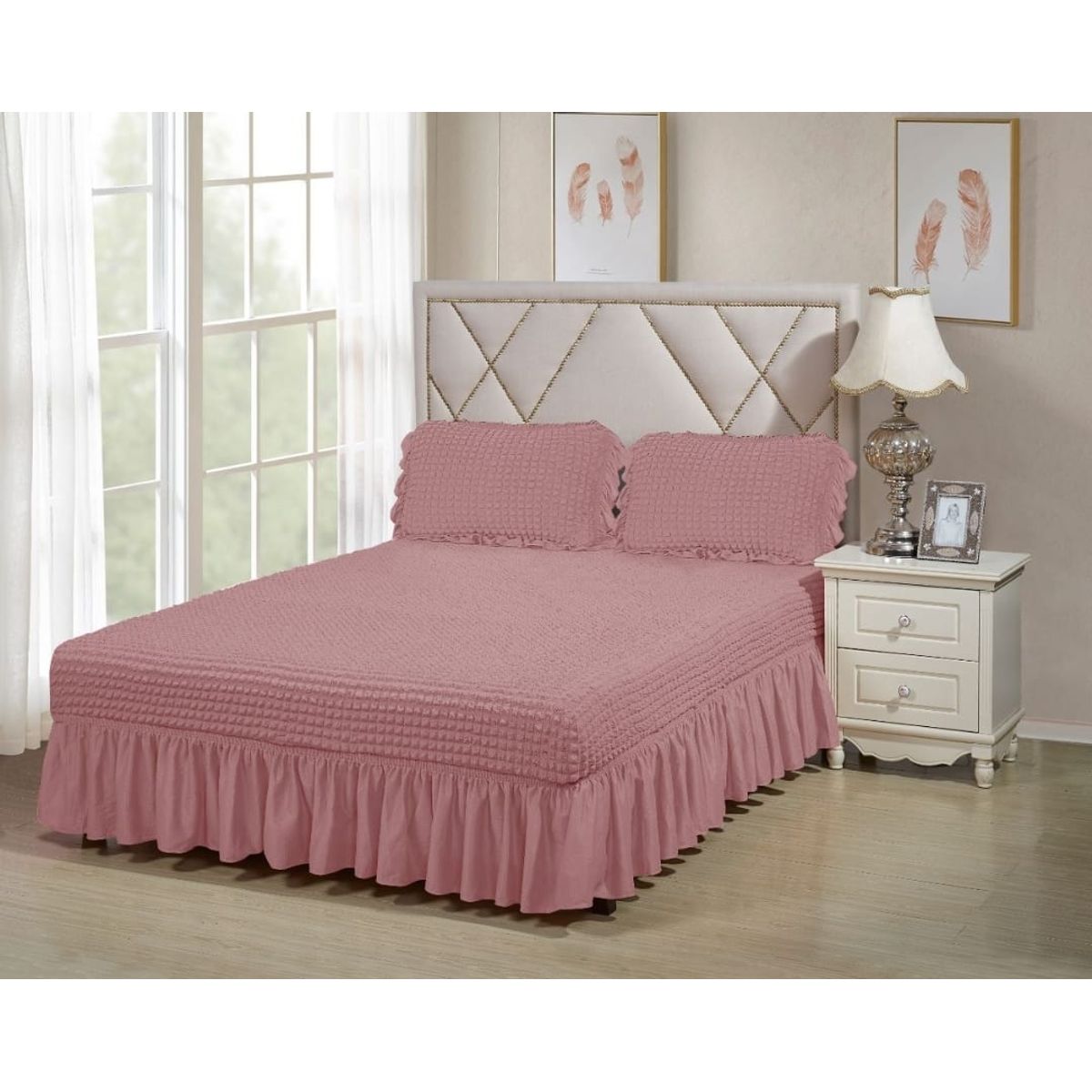 GENERICO - FALDON KING  ACOLCHADO TURCO,COLOR ROSA