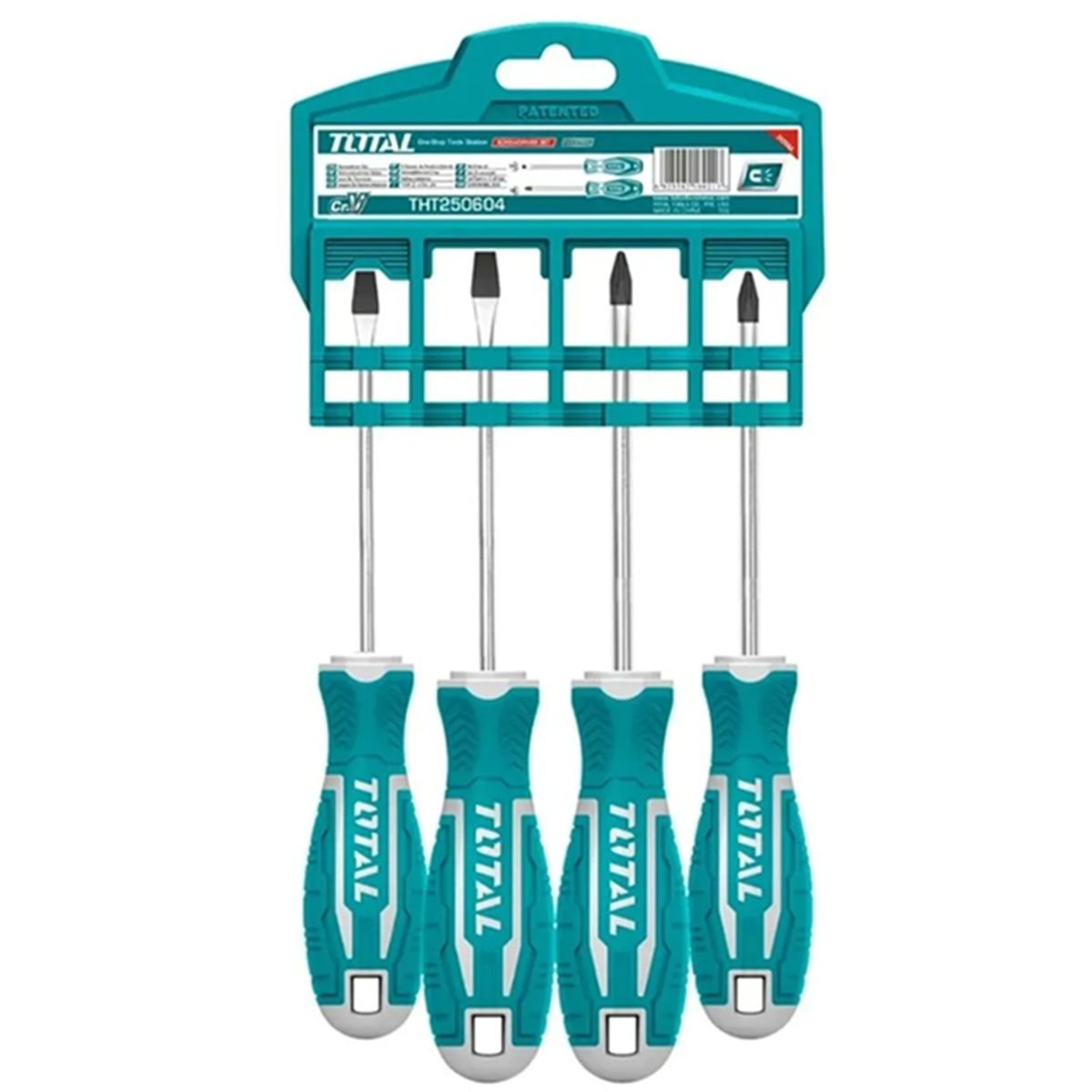 TOTAL TOOLS - Kit Set Juego Destornilladores 4 Piezas