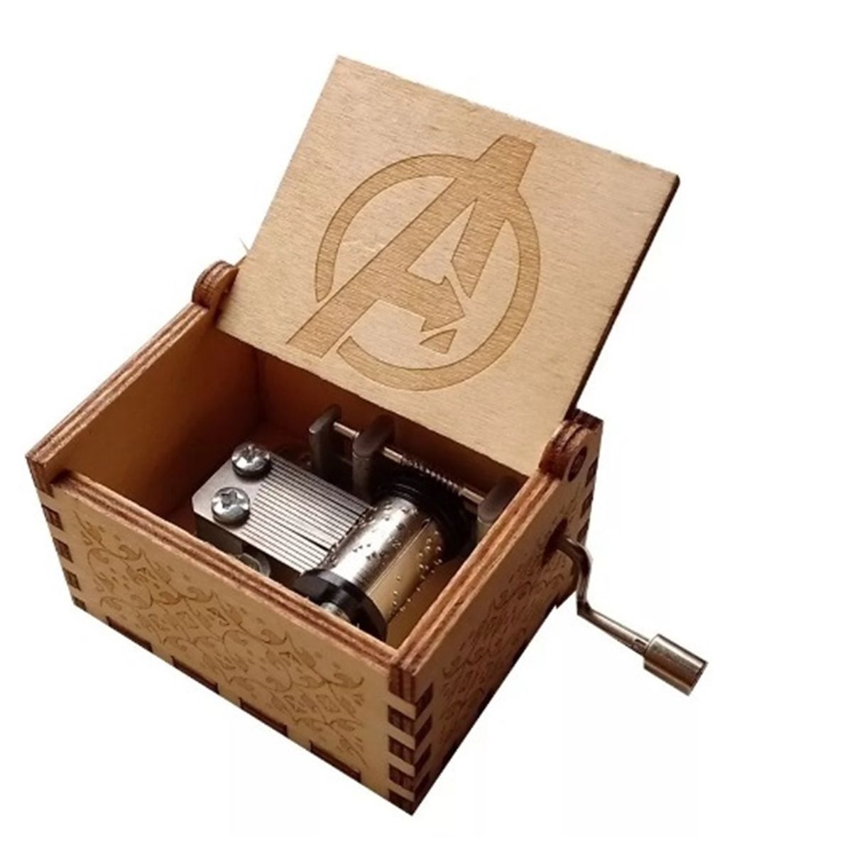 GENERICO - CAJA MUSICAL THE AVENGERS CON  MANIVELA