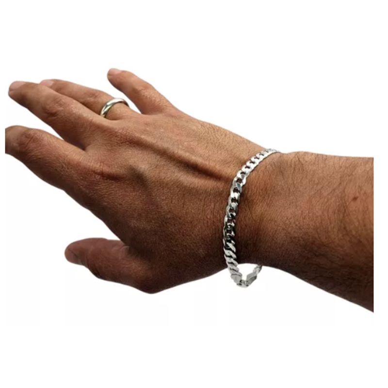 GENERICO - Pulsera Plata Fina Hombre - Modelo Grumet 6 Mm Italiana 925