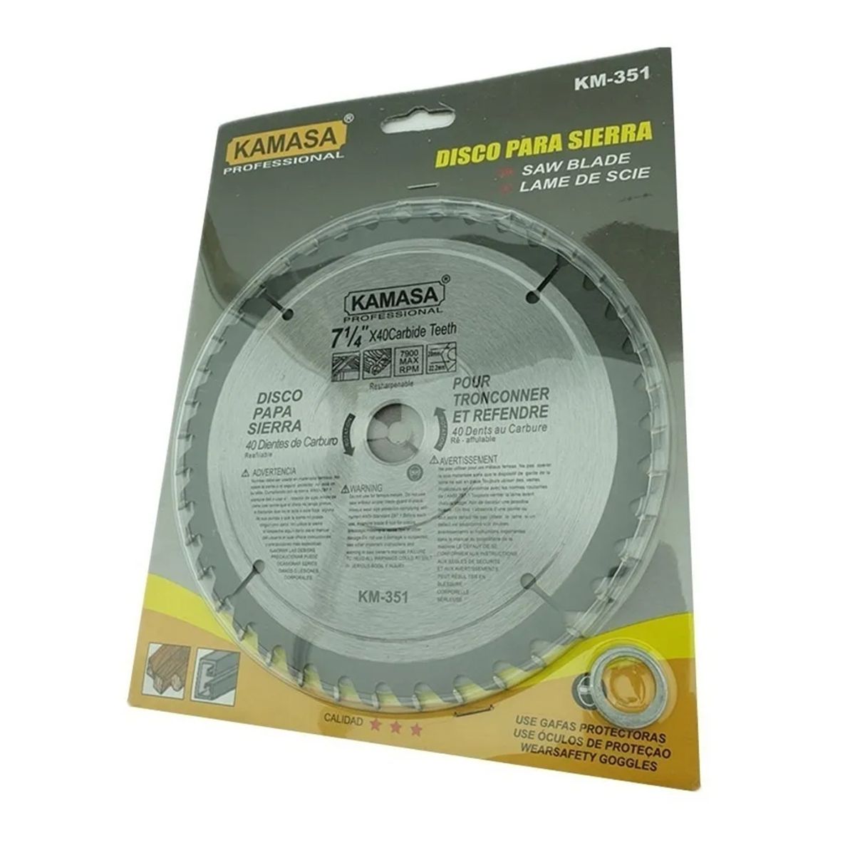 KAMASA - Disco De Sierra Circular 7 1/4 Pulgadas 40 Dientes Kamasa