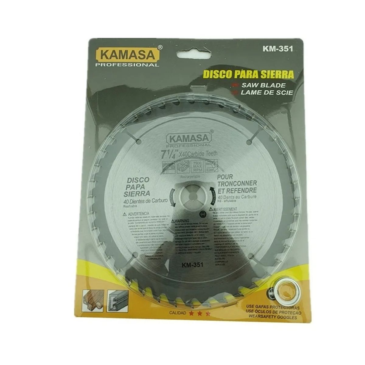 KAMASA - Disco De Sierra Circular 7 1/4 Pulgadas 40 Dientes Kamasa