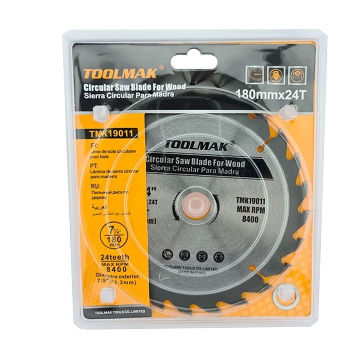 GENERICO - Disco De Sierra Circular 7 1/4 Pulgadas 24 Dientes Toolmak