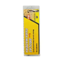 GENERICO - Kit Set Juego Brocas Para Madera 8mm 10 Piezas Crownman
