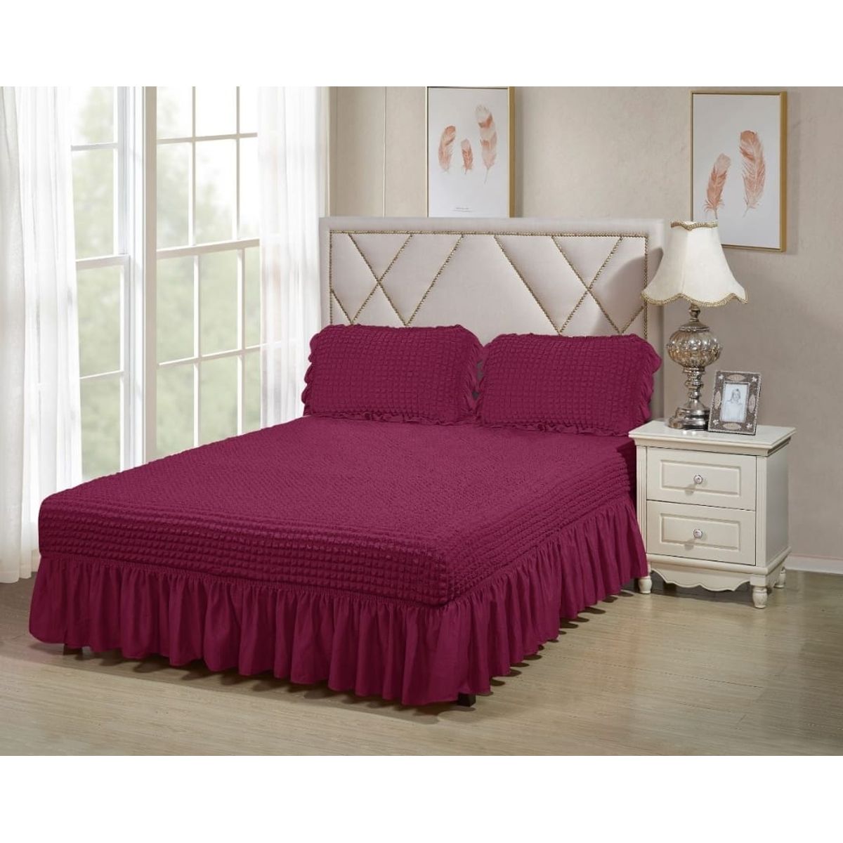 GENERICO - FALDON KING  ACOLCHADO TURCO,COLOR COCHEVINO