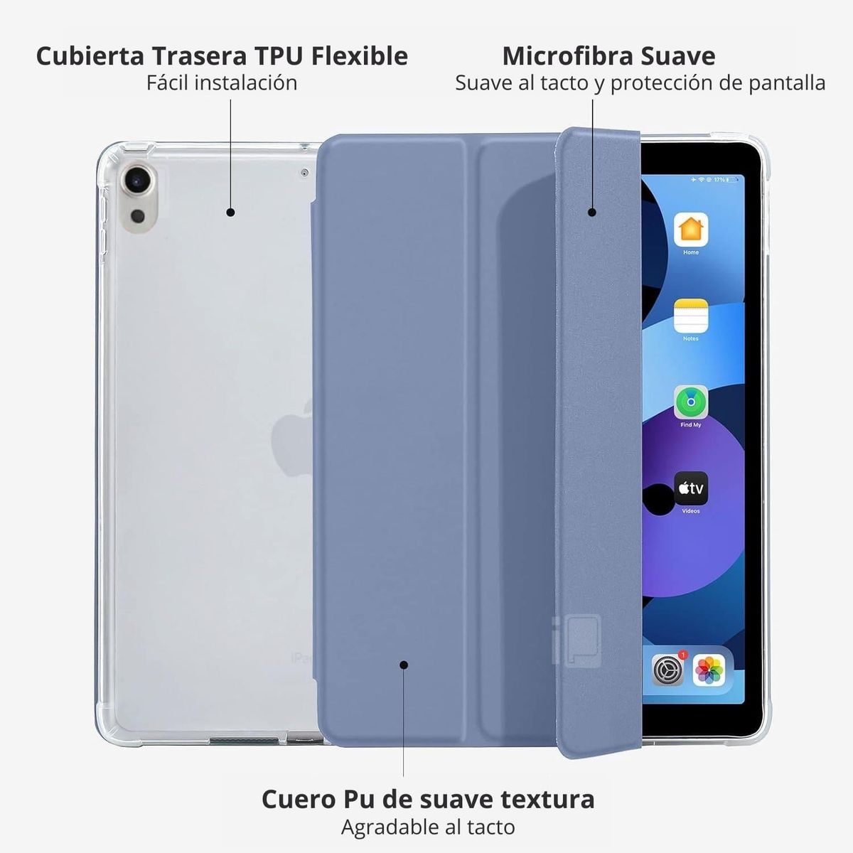 GENERICO - Funda Para iPad 10° Generación 10.9 Traslúcida Ranura Lápiz - Lavanda