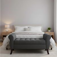 Banqueta Baúl Diva Color Gris Oscuro