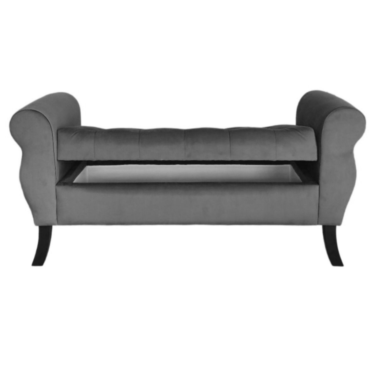 GENERICO - Banqueta Baúl Diva Color Gris Oscuro