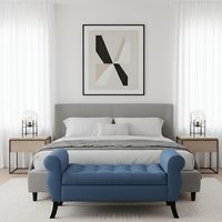 Banqueta Baúl Diva Color Azul Petroleo