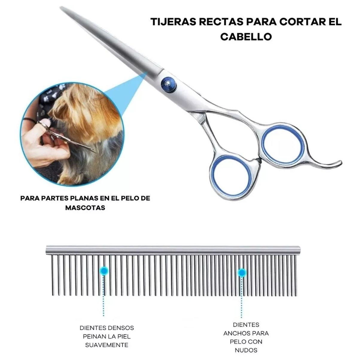 KUANGYE - Set De Tijeras Peluquería Canina Perros Corta Pelo 4 Tijeras