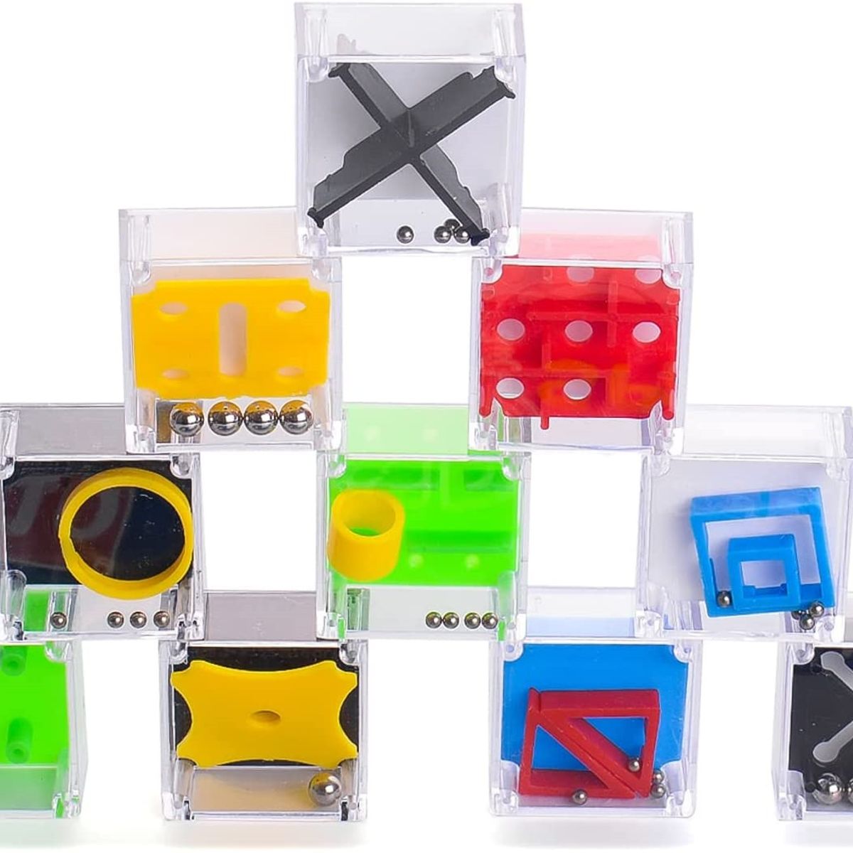 KUANGYE - 12 Cubos Juego Ingenio Y Habilidad Mental, Mini Cubos Iq