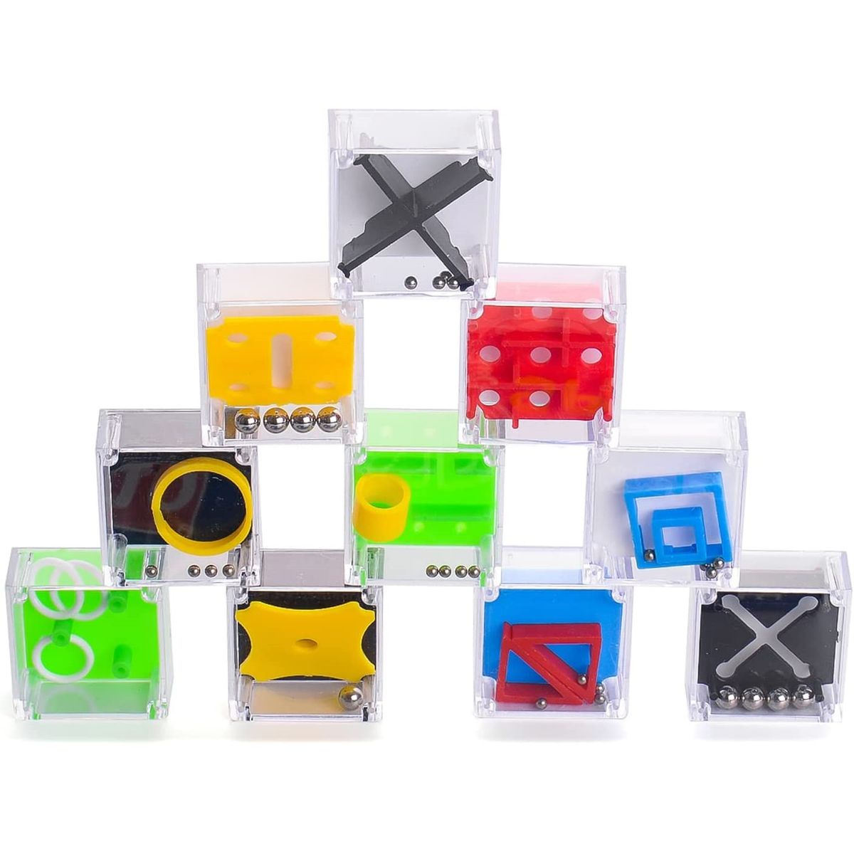 KUANGYE - 12 Cubos Juego Ingenio Y Habilidad Mental, Mini Cubos Iq