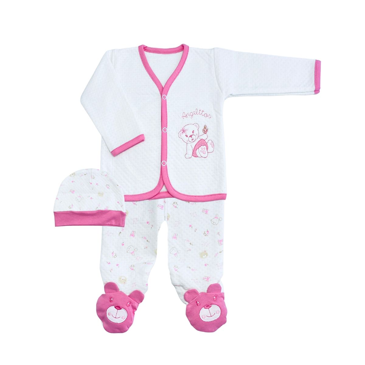 MOONWEAR - Conjunto 3 Piezas Baby Rose Algodón Peruano